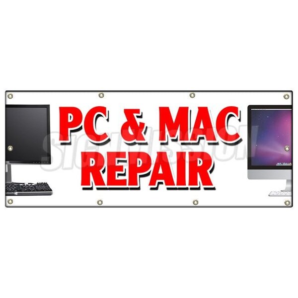 PC & MAC REPAIR BANNER SIGN computers laptop smartphone netbooks PCs